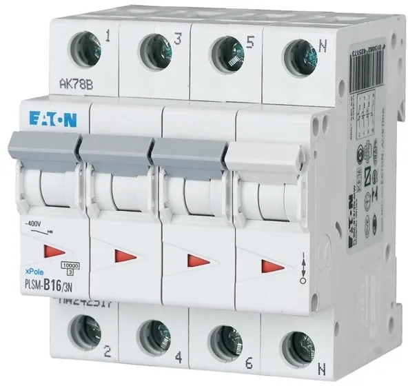 Eaton Circuit Breaker 16A 3P+N C 4M 6KA