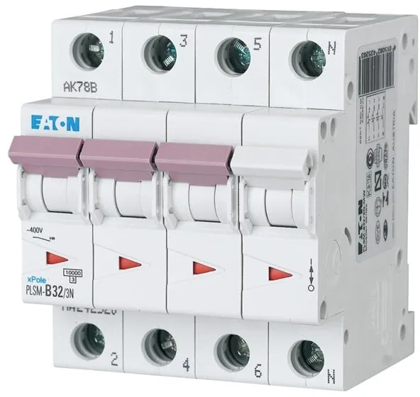 Eaton Circuit Breaker 32A 3P+N C 4M 6KA