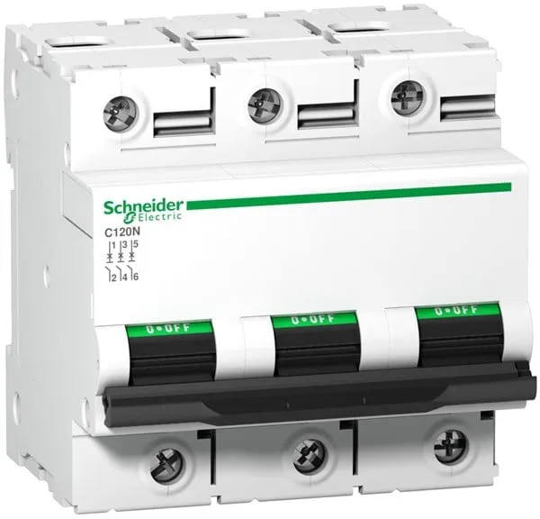 Schneider Electric Circuit Breaker C120N 3P 100A Mono terminal C-characteristic 10kA 230/400V Width 81mm